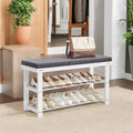 2-Tier Shoe Rack Bamboo Shoe Bench Stable Shoe Organizer for Entryway Living Room Bench Seat Holds Up to 300 lb 11.4 x 35.4 x 19.3 Inches