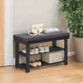 Bamboo Shoe Bench, 3-Tier Shoe Rack, Stable Shoe Organizer for Entryway, Living Room, Bench Seat Holds Up to 330 lb, 11.4 x 28 x 19.3 Inches
