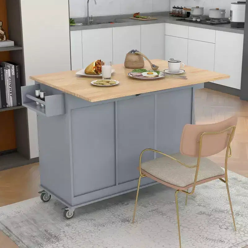 Chariot d'îlot de cuisine moderne, Chariot de cuisine avec étagères et tiroirs
