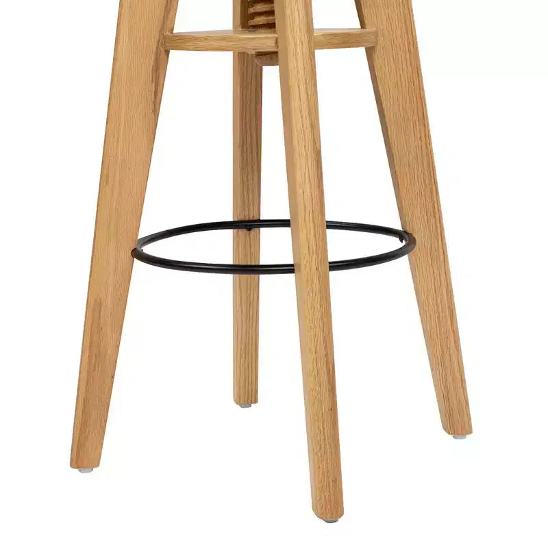 Tabouret de bar réglable minimaliste en chêne, chêne brun noyer