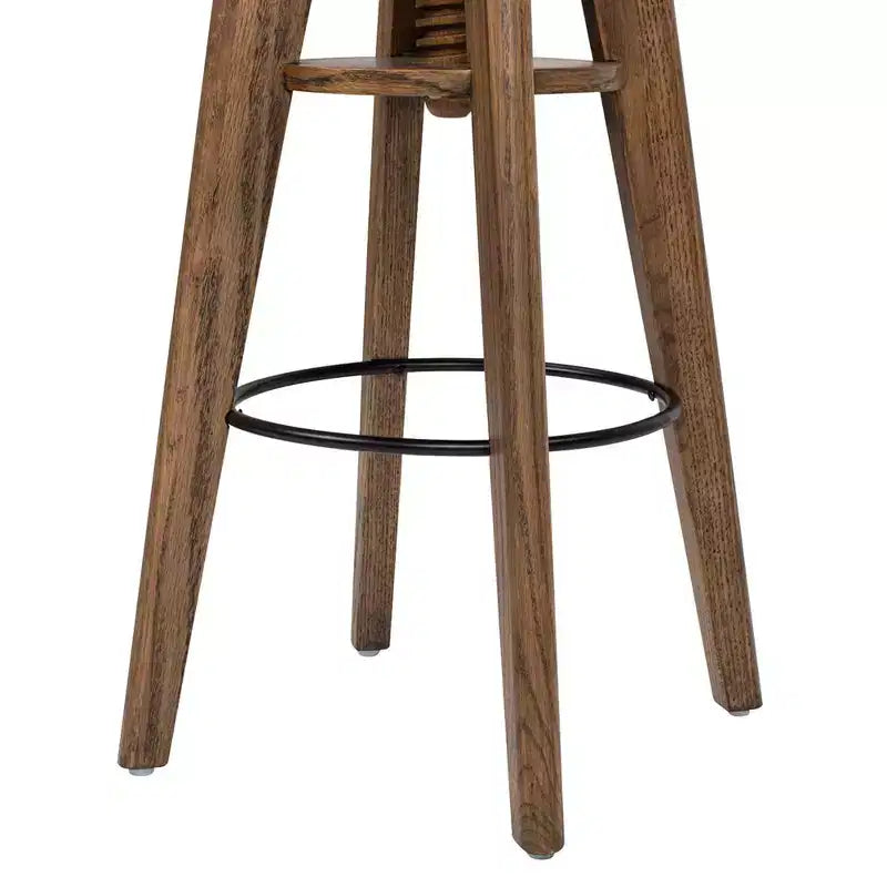 Tabouret de bar réglable minimaliste en chêne, chêne brun noyer