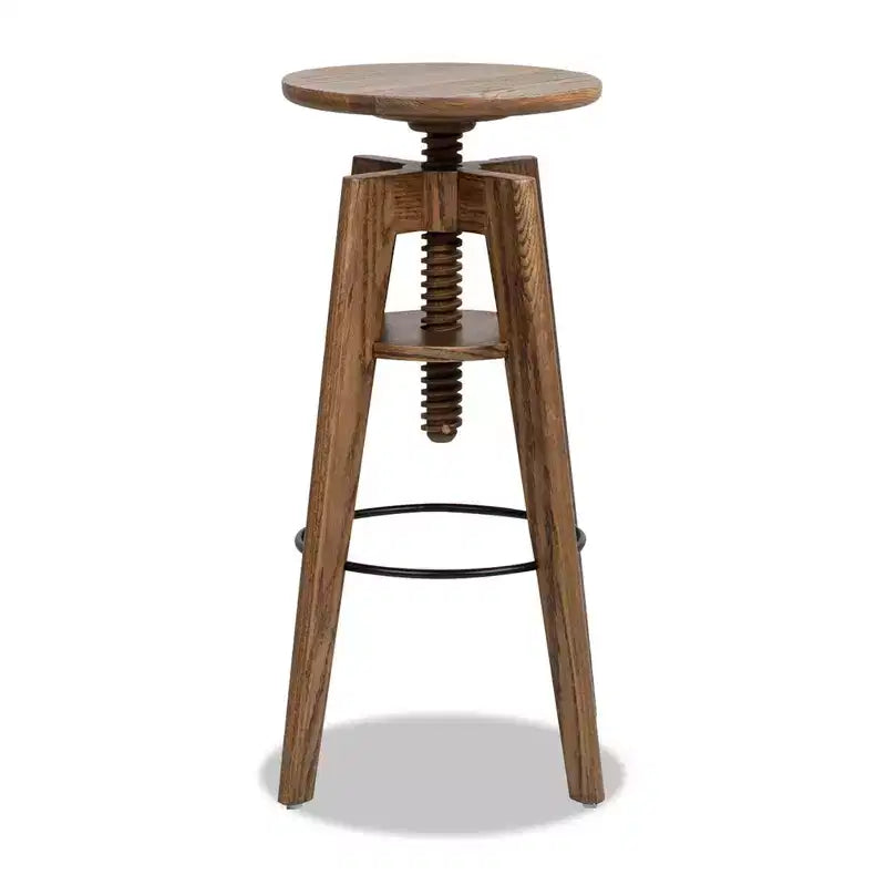 Tabouret de bar réglable minimaliste en chêne, chêne brun noyer