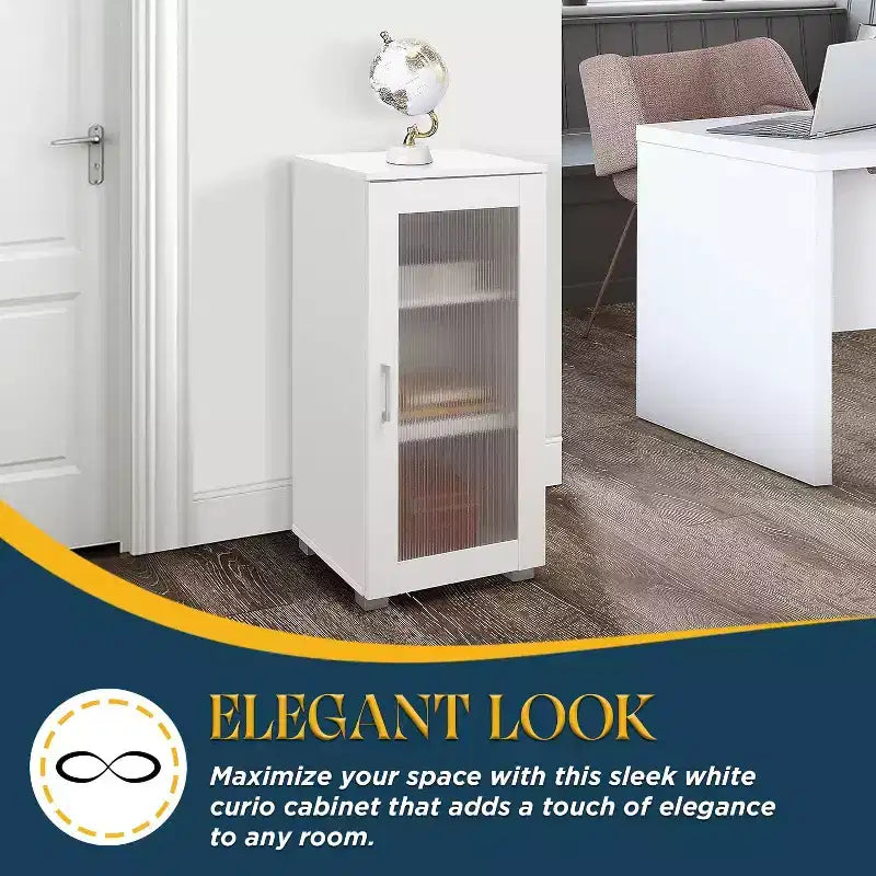 Buffet Vitrine avec Porte en Verre pour Salon, Chambre, Cuisine, Bureau et Entrée
