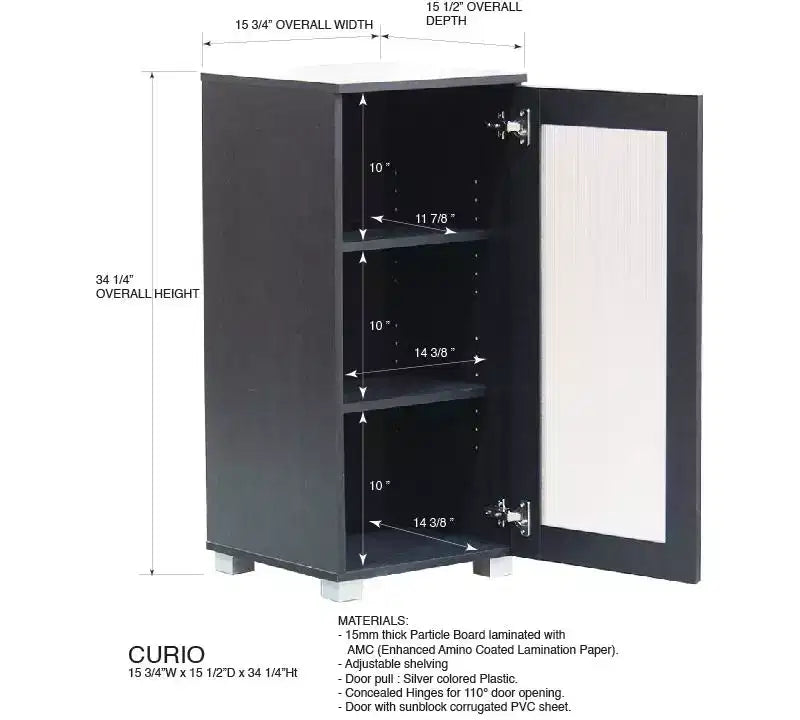 Buffet Vitrine avec Porte en Verre pour Salon, Chambre, Cuisine, Bureau et Entrée