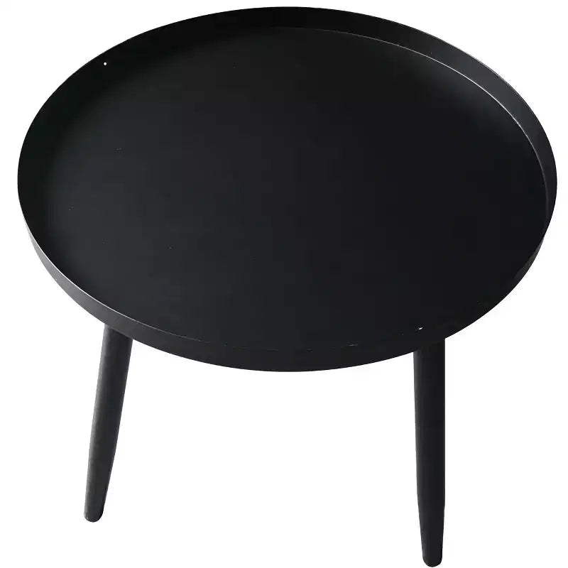 Table d'appoint ronde en métal, table de chevet, noire
