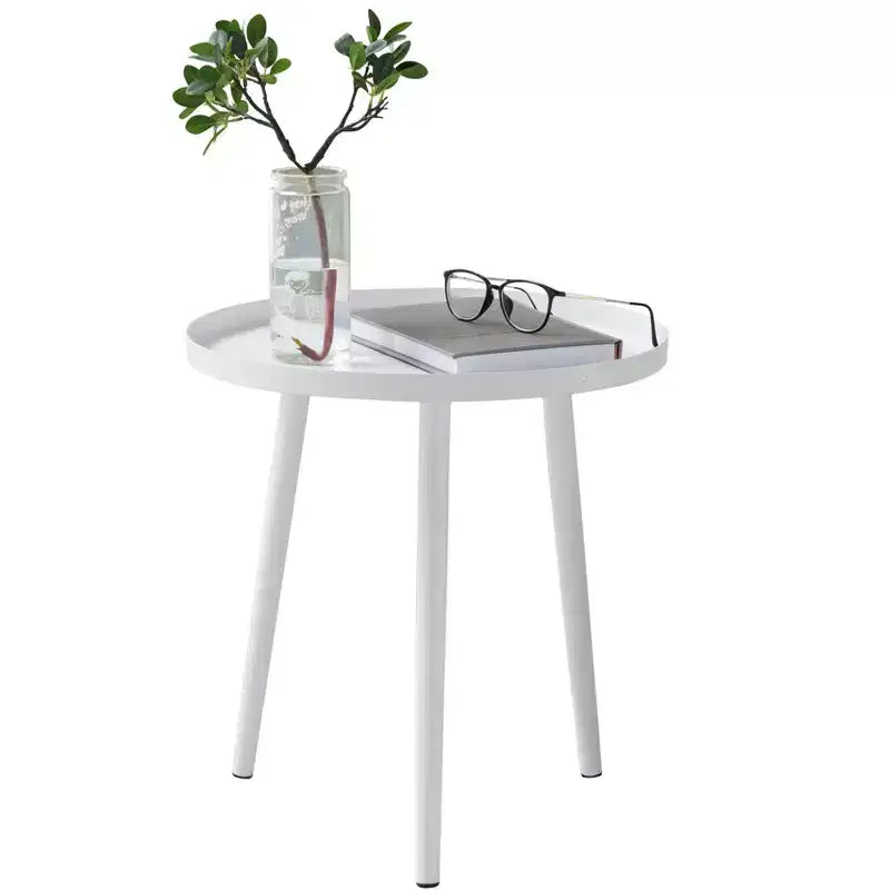Table d'appoint ronde en métal, table de chevet, noire