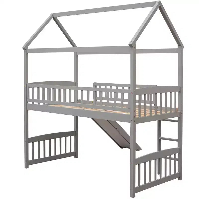 Lit superposé moderne double avec toboggan de 79,5L x 41,8W