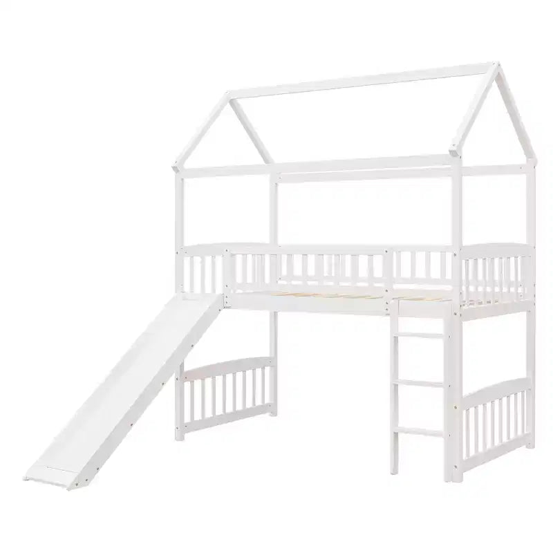 Lit superposé moderne double avec toboggan de 79,5L x 41,8W