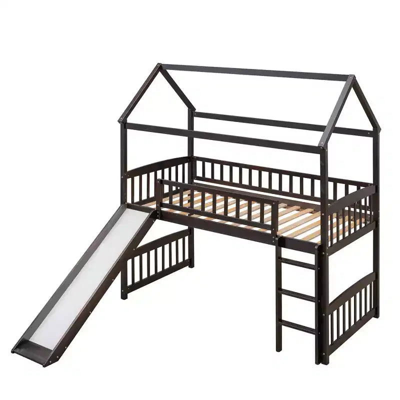 Lit superposé moderne double avec toboggan de 79,5L x 41,8W