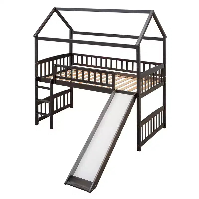 Lit superposé moderne double avec toboggan de 79,5L x 41,8W