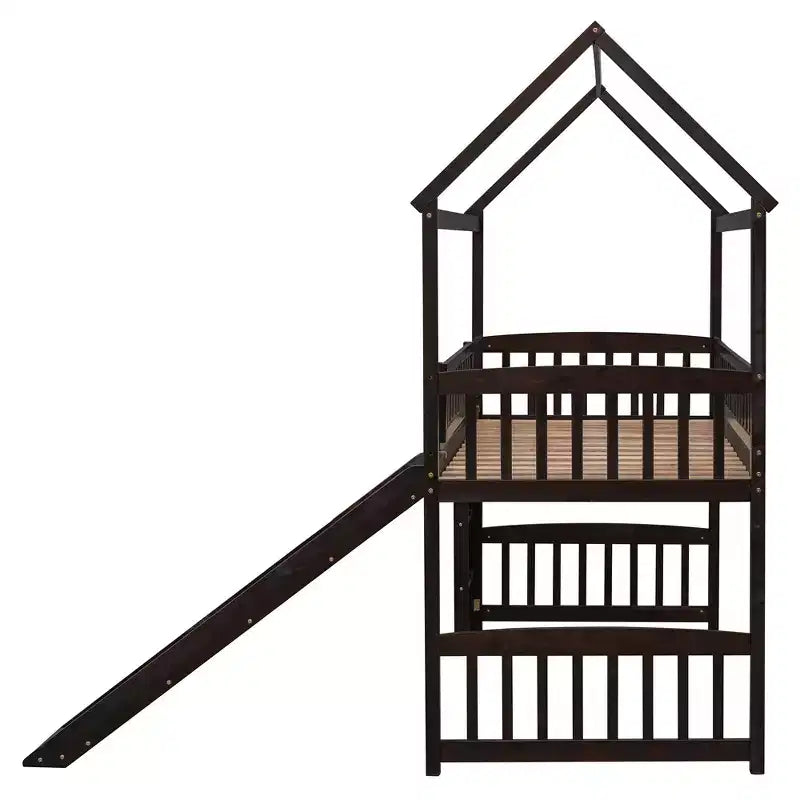 Lit superposé moderne double avec toboggan de 79,5L x 41,8W