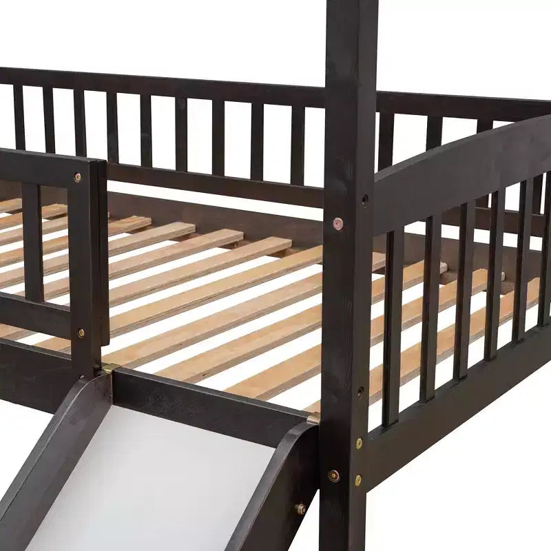 Lit superposé moderne double avec toboggan de 79,5L x 41,8W