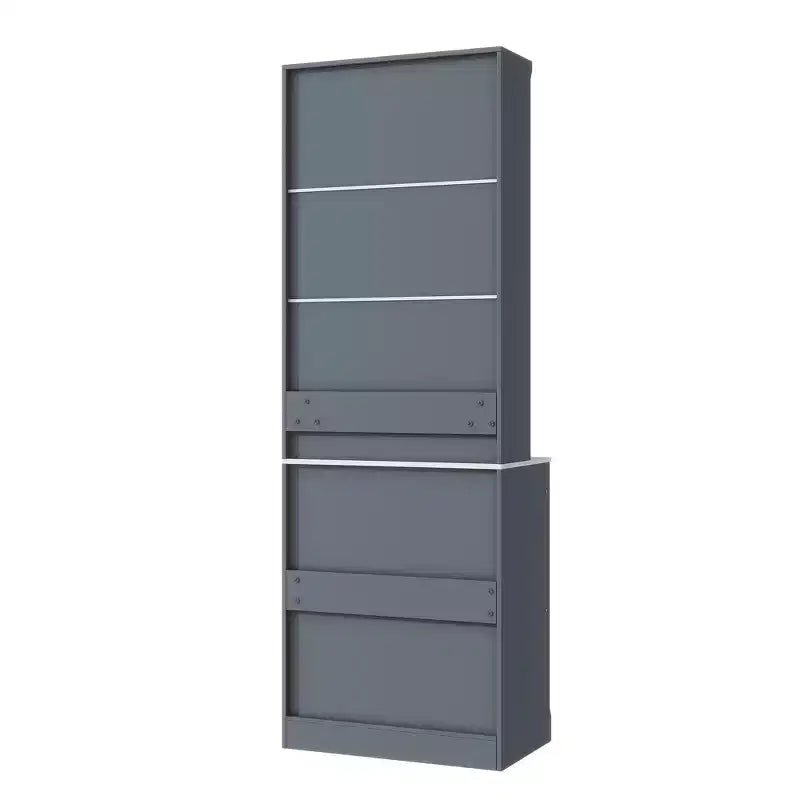 Garde-manger de cuisine de 83,7 po de hauteur, buffet de cuisine autoportant avec plateau aspect marbre, armoire de rangement avec 5 tiroirs et étagère réglable