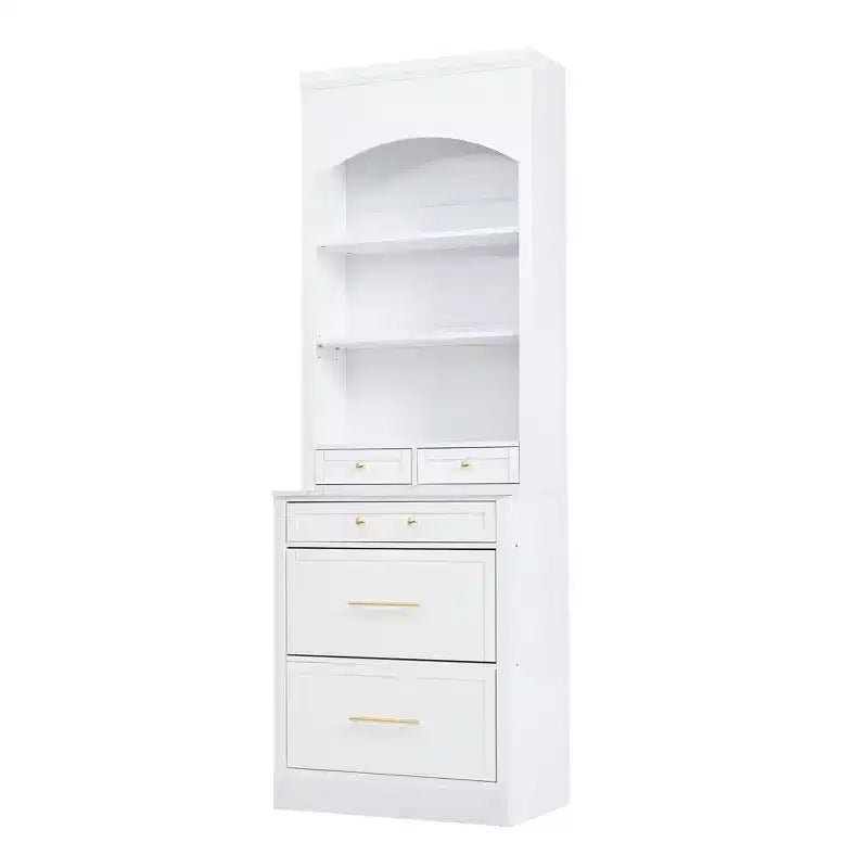 Garde-manger de cuisine de 83,7 po de hauteur, buffet de cuisine autoportant avec plateau aspect marbre, armoire de rangement avec 5 tiroirs et étagère réglable
