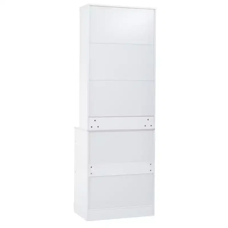 Garde-manger de cuisine de 83,7 po de hauteur, buffet de cuisine autoportant avec plateau aspect marbre, armoire de rangement avec 5 tiroirs et étagère réglable