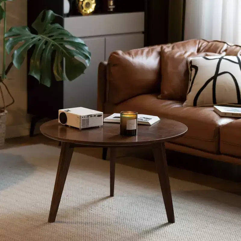 Mayeerty Coffee Table with Shelf Solid Wood Top Board Coffee table