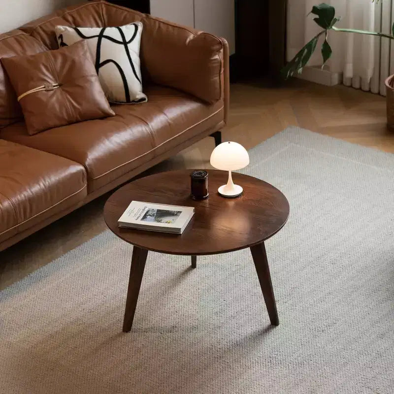 Table basse avec étagère Plateau en bois massif Table basse