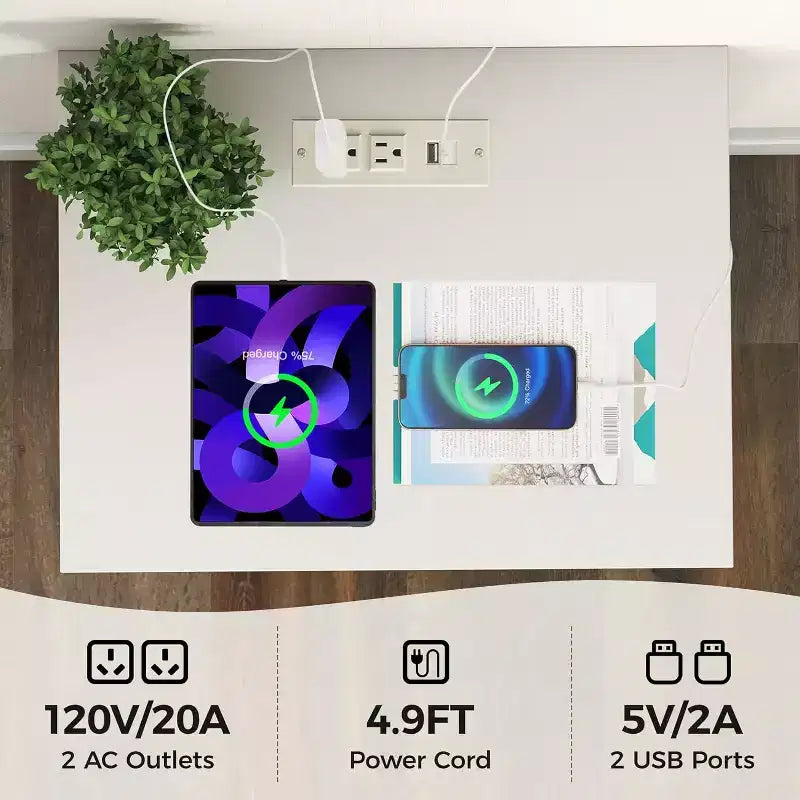 Table de chevet cannelée avec station de recharge, table d'appoint avec 2 tiroirs coulissants silencieux et étagère de rangement, idéale pour le salon, la chambre à coucher