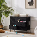 Fabric Storage Tower with Wooden Top, Ideal for Kid Rooms, Closets, Entryways, and Nurseries