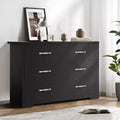 6-Drawer Wooden Dresser Horizontal Natural Finish MDF Bedroom Furniture