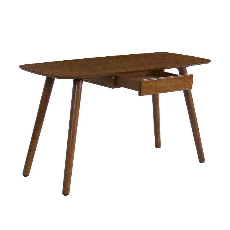 Bureau informatique polyvalent en bois avec 1 tiroir, Noyer