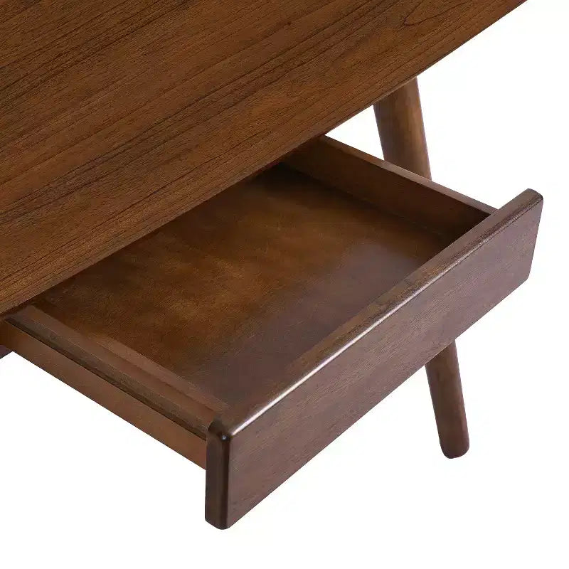 Bureau informatique polyvalent en bois avec 1 tiroir, Noyer