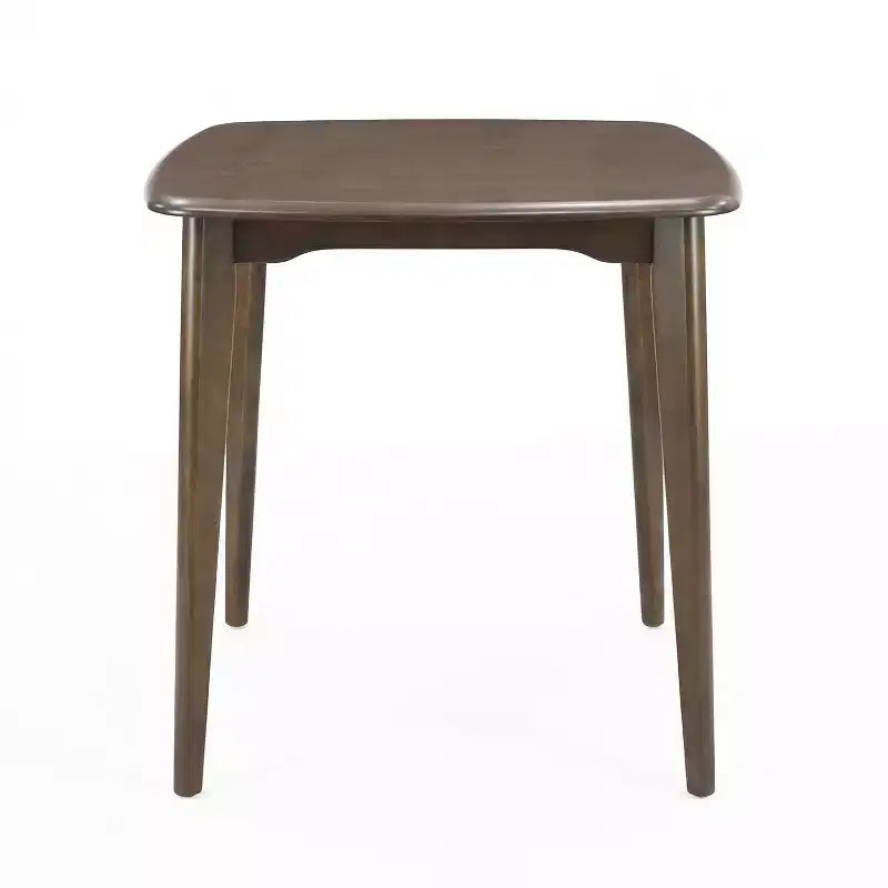 Table de comptoir carrée moderne en bois d'hévéa à bord incurvé