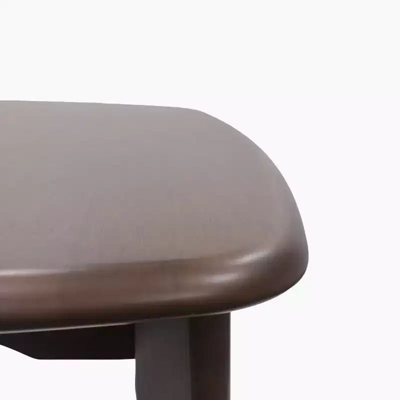 Table de comptoir carrée moderne en bois d'hévéa à bord incurvé