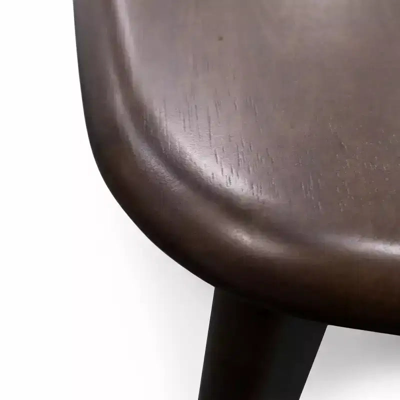 Table de comptoir carrée moderne en bois d'hévéa à bord incurvé