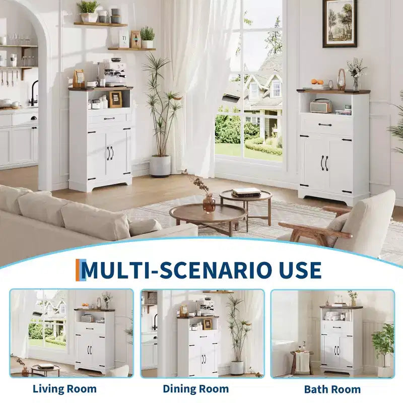 Meuble de Rangement Salle de Bain, Organisateur de Style Ferme pour Salle de Bain, Cuisine, Salon, Entrée