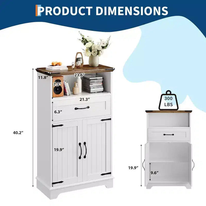 Meuble de Rangement Salle de Bain, Organisateur de Style Ferme pour Salle de Bain, Cuisine, Salon, Entrée