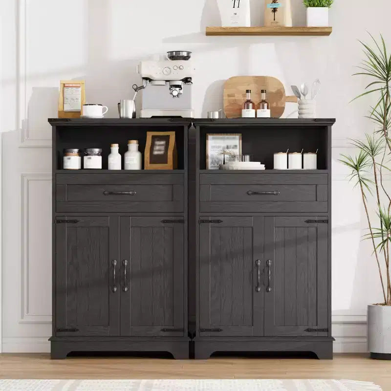 Bathroom Storage Cabinet Set of 2, Farmhouse Organizer for Bathroom, Kitchen, Living Room, Entryway