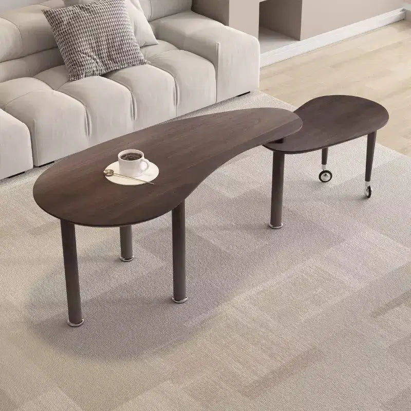 Ora Maison Modern Coffee Table  Cocktail Table with Solid Wood Legs & Sliding Extension for Living Room