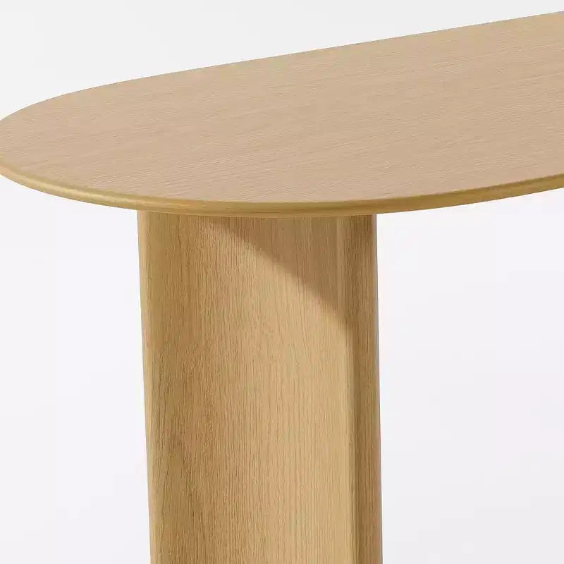 Table à manger ovale avec double piédestal en bois massif naturel