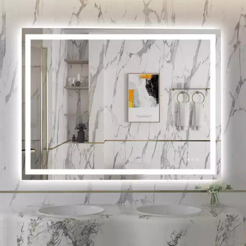 SUMERAIN 48x36 Wall LED Bathroom Mirror Shatter-Proof, ETL Anti-Fog Vanity Mirror Stepless Dimmable