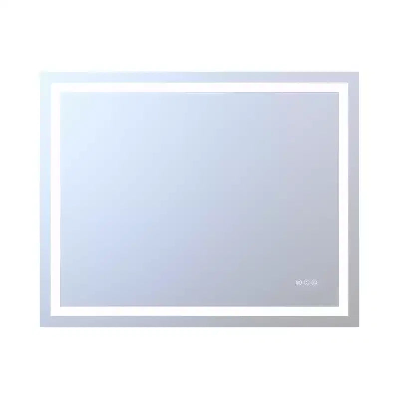 Miroir de salle de bain mural LED 48x36 incassable, miroir de courtoisie anti-buée ETL à intensité variable en continu