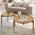 Tables basses gigognes rondes en bois Table d'appoint ronde en bois massif