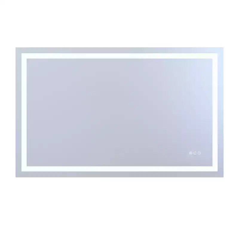 Miroir mural de salle de bain avec 3 couleurs, miroir de courtoisie intelligent LED anti-buée ETL avec lumière