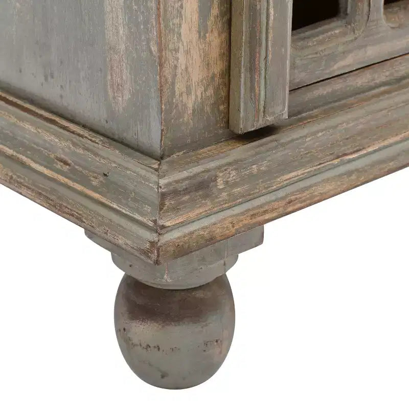 Table de chevet fonctionnelle et élégante en bois gris antique pour chambre à coucher ou salon