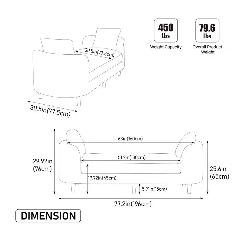 Banc rembourré, banc de bout de lit rembourré en chenille, banquette longue, banc d'entrée minimaliste, pouf avec coussin moelleux et oreiller
