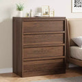 GustoWave Modern Bedside End Side Table, 4 Drawer Dresser for Bedroom, Living Room, Entryway, Brown