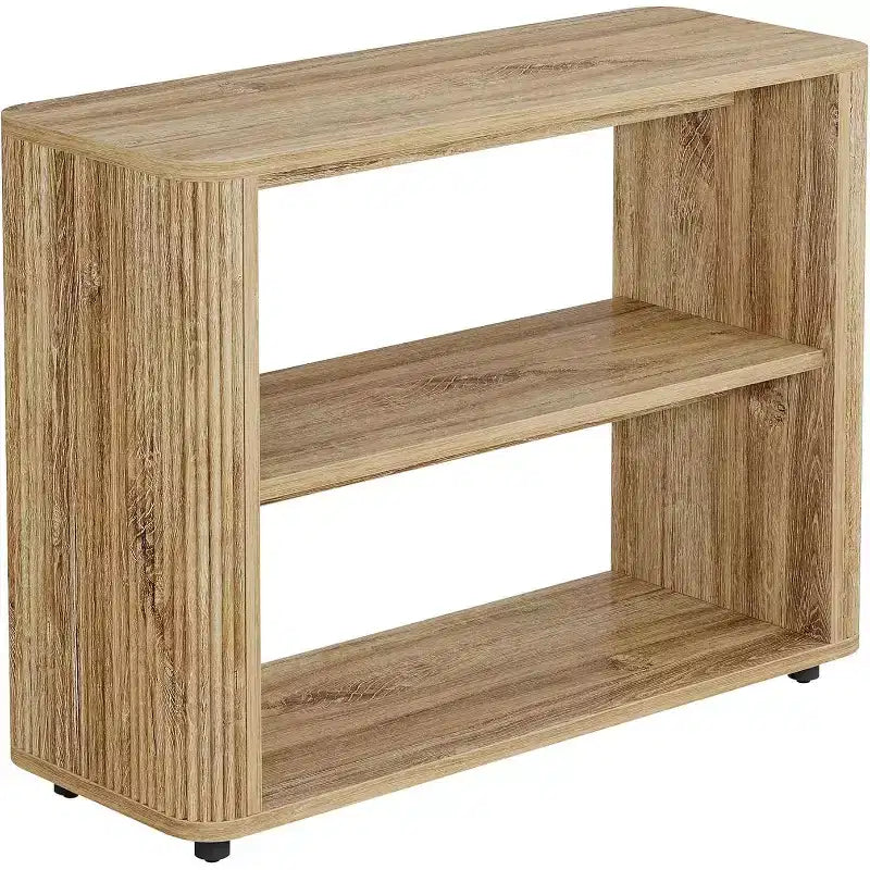 Table d'appoint étroite, table de bout à 3 niveaux avec étagères de rangement, table de chevet de style ferme pour chambre à coucher, salon, petits espaces, canapé, couleur naturelle