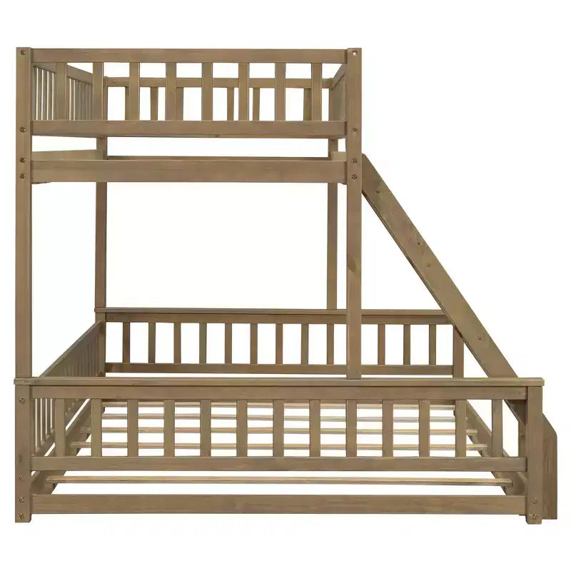 Lit en bois Twin XL avec garde-corps, échelle, assemblage facile