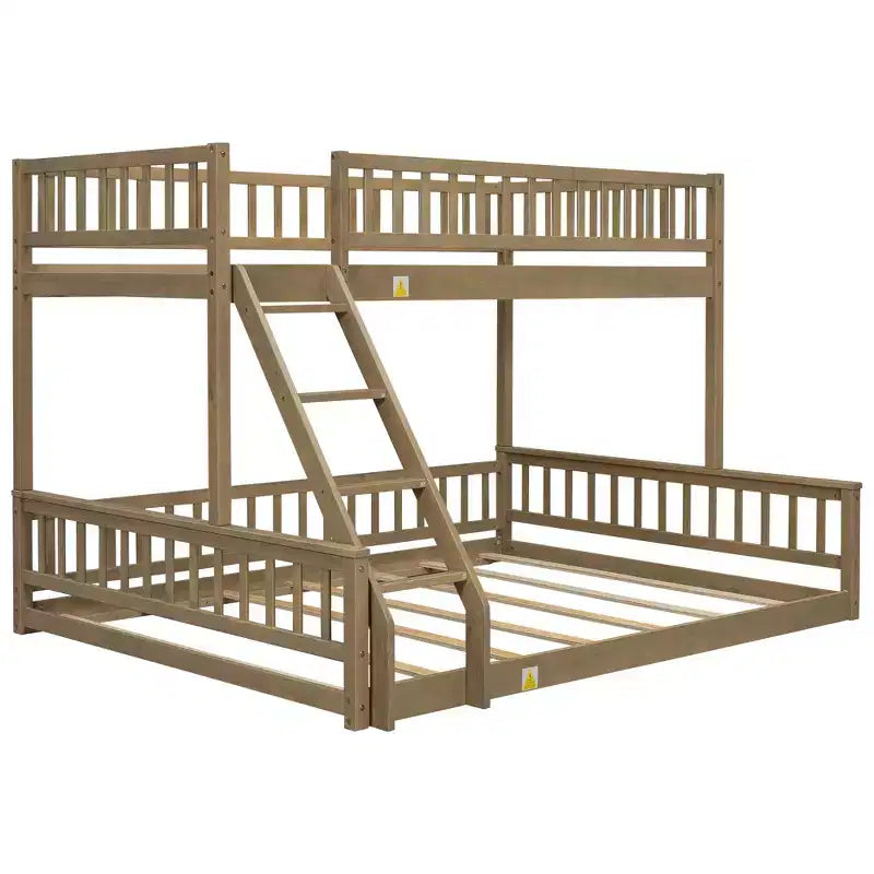 Lit en bois Twin XL avec garde-corps, échelle, assemblage facile