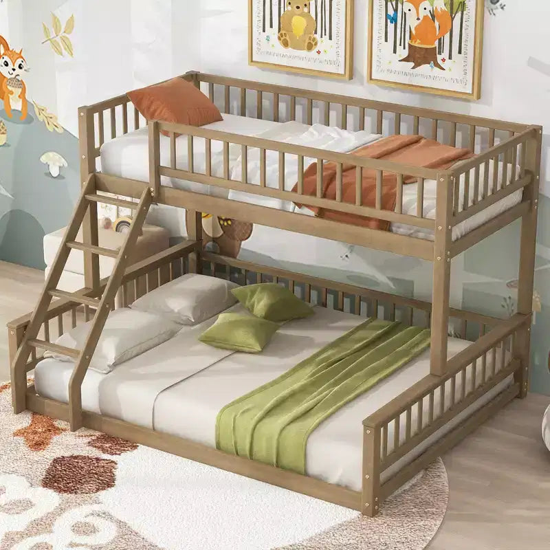 Lit en bois Twin XL avec garde-corps, échelle, assemblage facile