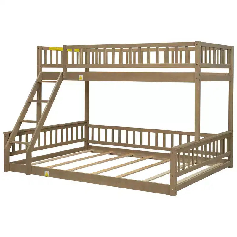 Lit en bois Twin XL avec garde-corps, échelle, assemblage facile