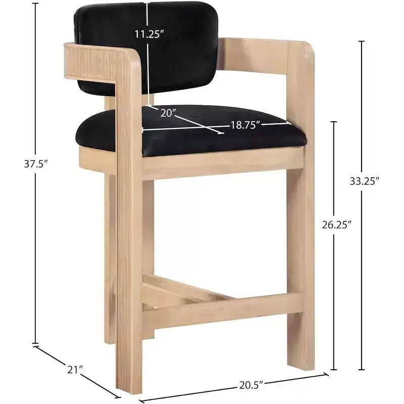 Tabouret de bar en velours