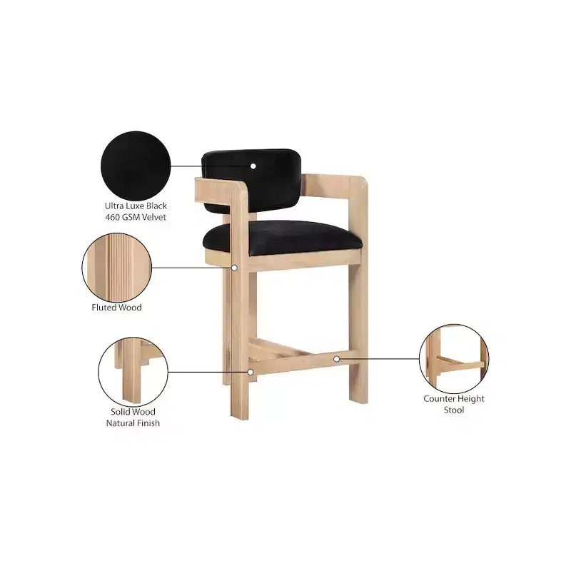 Tabouret de bar en velours