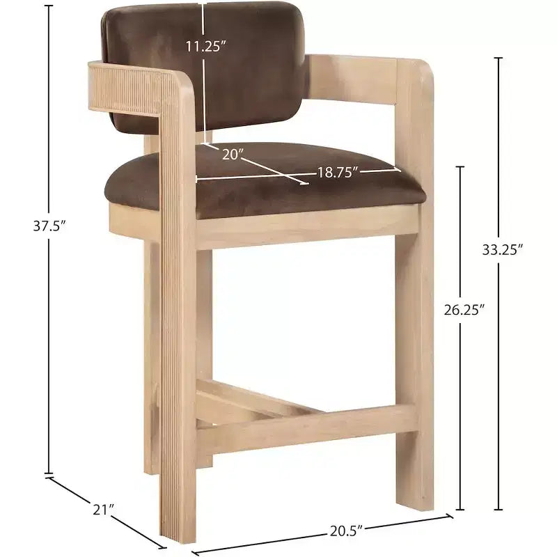 Tabouret de bar en velours