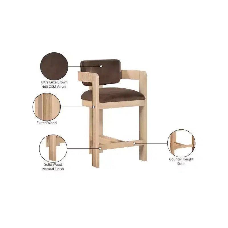 Tabouret de bar en velours
